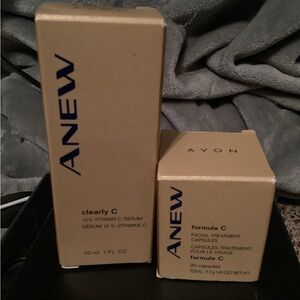 Avon Anew Clearly C Serum 1 oz. AND Formula C Facial Treatment Capsules (30) NOS